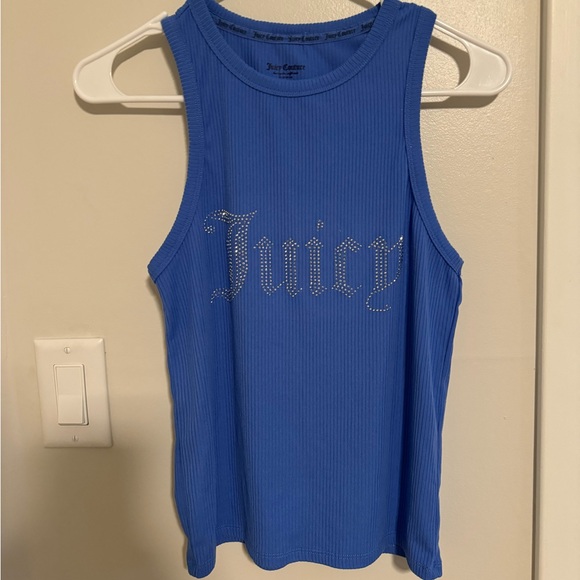 Juicy Couture Other - Juicy Couture Rhinestone Tank Top Pajamas Women’s Large Ribbed Blue Sleepwear